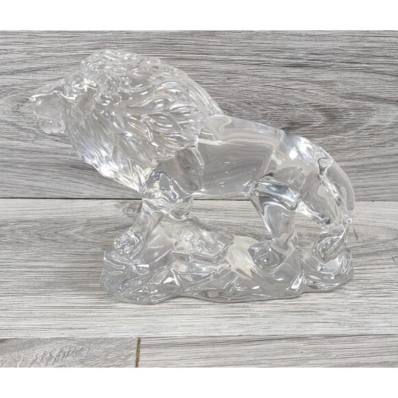 LION Princess House Wonders Of The Wild 24% Lead Crystal Clear Made In Germany - Picture 1 of 9